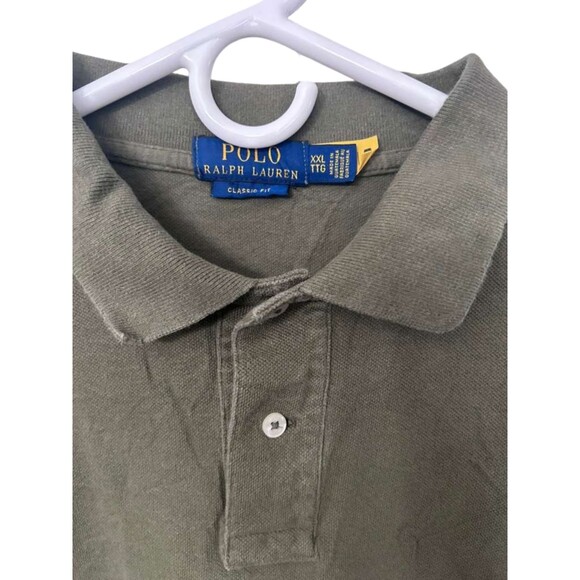 Polo Ralph Lauren Iconic Mesh Polo Shirt Mens XXL Olive Green Short Sleeves - Picture 3 of 7